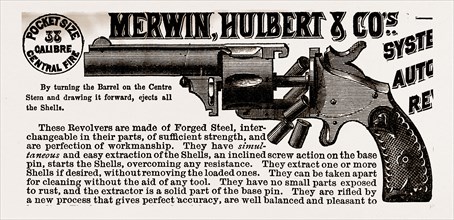 MERWIN, HULBERT & CO., 83 Chambers St., New York, system automatic revolvers, 19th century
