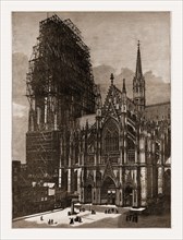 COLOGNE CATHEDRAL, RECENTLY FINISHED AFTER SIX CENTURIES., 1880, 19th century engraving, Germany
