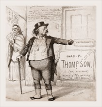 THE TOODLES TICKET., 1880, 19th century engraving, USA, America