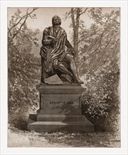 ROBERT BURNSâ€îTHE STATUE BY SIR JOHN STEELL, IN CENTRAL PARK.â€îPHOTOGRAPHED BY PACH., 1880, 19th