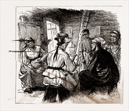 GEORGIA, Reading the Bible, 1880, 19th century engraving, USA, America