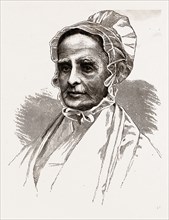 LUCRETIA MOTT", 1880, 19th century engraving, USA, America