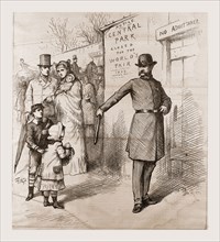 THE PEOPLE'S PLEASURE-GROUND APPROPRIATED, 1880, USA, America, 19th century engraving