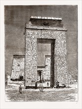 PYLONS AT KARNAK, 1880, 19th century engraving, Egypt