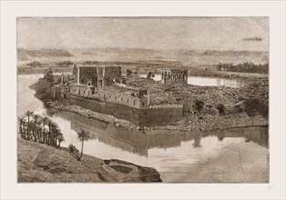 The Island of Philae, The Nile, Egypt, 1880, 19th century engraving