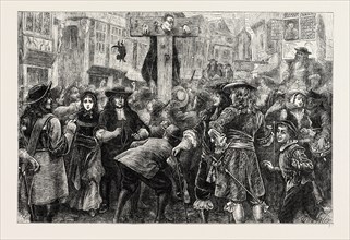 TITUS OATES IN THE PILLORY. London, UK, 19th century engraving