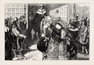 PROCLAMATION OF CHARLES II AT TEMPLE BAR, London, UK, 19th century engraving