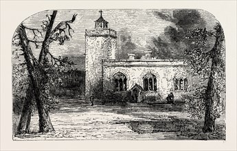 The Church of ST. Peter on Tower Green, London, UK, 19th century engraving