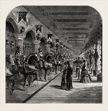 THE TOWER HORSE ARMOURY. London, UK, 19th century engraving