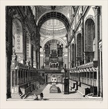 The Choir of ST. Paul, London, UK, 19th century engraving