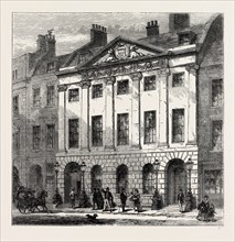 HALL OF THE SKINNERS' COMPANY. London, UK, 19th century engraving