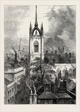 ST. DUNSTAN'S-IN-THE-EAST. London, UK, 19th century engraving