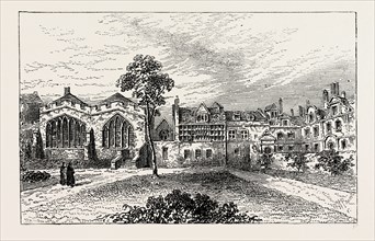 ST. HELEN'S PRIORY, AND LEATHERSELLERS' HALL, view by Malcolm in 1799, London, UK, 19th century