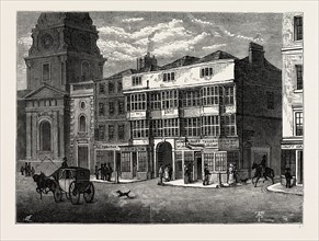 THE WHITE HART, BISHOPSGATE STREET, IN 1810. London, UK, 19th century engraving
