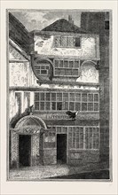 OLD HOUSE FORMERLY IN LEADENHALL STREET. London, UK, 19th century engraving