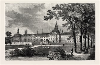 OLD BETHLEM HOSPITAL, MOORFIELDS ABOUT 1750. London, UK, 19th century engraving
