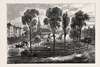 Islington in 1780, London, UK, 19th century engraving