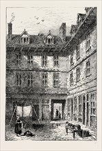 GOLDSMITH'S HOUSE, GREEN ARBOUR COURT, ABOUT 1800. London, UK, 19th century engraving