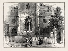 THE WEST END OF ST. ANDREW'S, SHOWING THE GOTHIC ARCH. London, UK, 19th century engraving