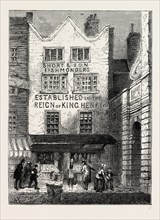 THE OLD FISH SHOP BY TEMPLE BAR, 1846. London, UK, 19th century engraving