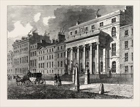 HALL OF THE ROYAL COLLEGE OF SURGEONS. London, UK, 19th century engraving