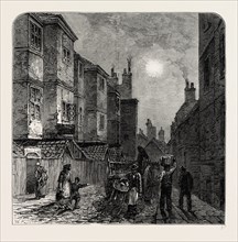 MILFORD LANE IN 1820. London, UK, 19th century engraving