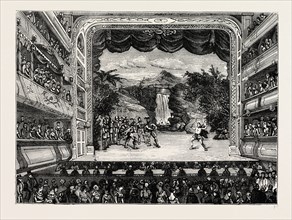 INTERIOR OF COVENT GARDEN THEATRE IN 1804. London, UK, 19th century engraving