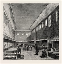 THE OLD DORMITORY IN 1840, Westminster School,  London, UK, 19th century engraving