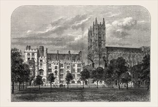 Dean's Yar, Westminster School, London, UK, 19th century engraving