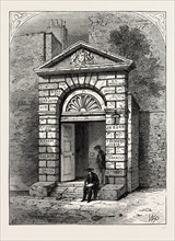 ENTRANCE TO WESTMINSTER SCHOOL. London, UK, 19th century engraving