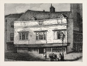 OLD HOUSES IN TOTHILL STREET, WESTMINSTER. London, UK, 19th century engraving