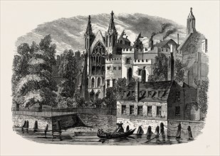 THE SPEAKER'S HOUSE FROM THE RIVER, IN 1830, Westminster, London, UK, 19th century engraving