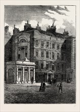 MESSRS. CHRISTIE AND MANSON'S ORIGINAL AUCTION ROOMS. London, UK, 19th century engraving