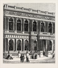 ENTRANCE TO THE CARLTON CLUB. London, UK, 19th century engraving