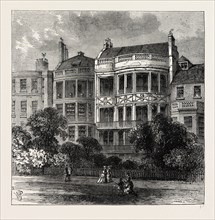 SAMUEL ROGERS' HOUSE, GREEN PARK FRONT. London, UK, 19th century engraving
