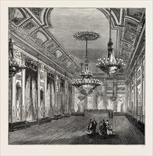 THE BALL-ROOM, WILLIS'S ROOMS. London, UK, 19th century engraving