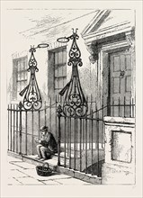 EXTINGUISHERS IN BERKELEY SQUARE. London, UK, 19th century engraving