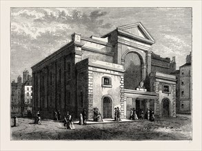 CURZON CHAPEL, MAY FAIR. London, UK, 19th century engraving