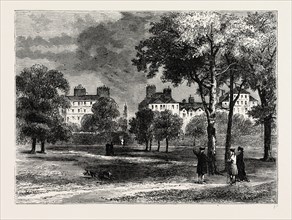 ENTRANCE TO GROSVENOR STREET FROM HYDE PARK, ABOUT 1780. London, UK, 19th century engraving