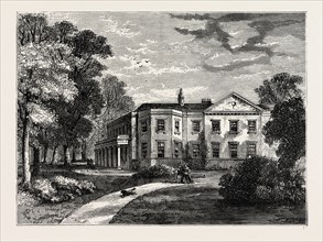 LANGHAM HOUSE IN 1820. London, UK, 19th century engraving