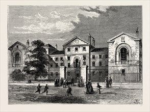 THE MIDDLESEX HOSPITAL. London, UK, 19th century engraving