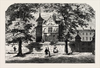 THE MARYLEBONE SCHOOL-HOUSE IN 1780. London, UK, 19th century engraving