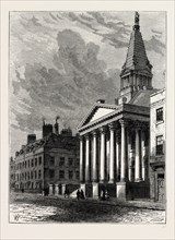 ST. GEORGE'S CHURCH, BLOOMSBURY, London, UK, 19th century engraving
