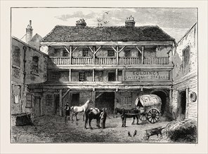 THE OLD "BLACK BULL INN," GRAY'S INN LANE. London, UK, 19th century