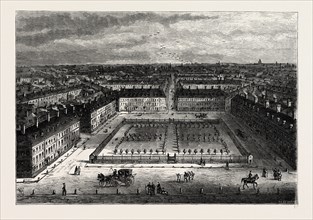 RED LION SQUARE IN 1800. London, UK, 19th century engraving