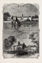 CHELSEA IIOSPITAL. London, UK, 19th century engraving