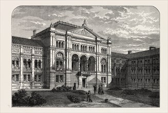 The court of the South Kensington Museum, London, UK, 19th century engraving