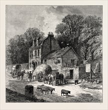 THE "HALFWAY HOUSE," KENSINGTON, 1850. London, UK, 19th century engraving