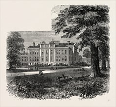 KENSINGTON PALACE, FROM THE GARDENS, London, UK, 19th century engraving