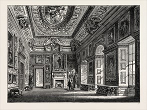 QUEEN CAROLINE'S DRAWING-ROOM, KENSINGTON PALACE. London, UK, 19th century engraving